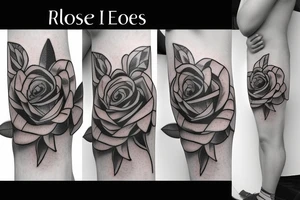 rose and crying eyes tattoo idea