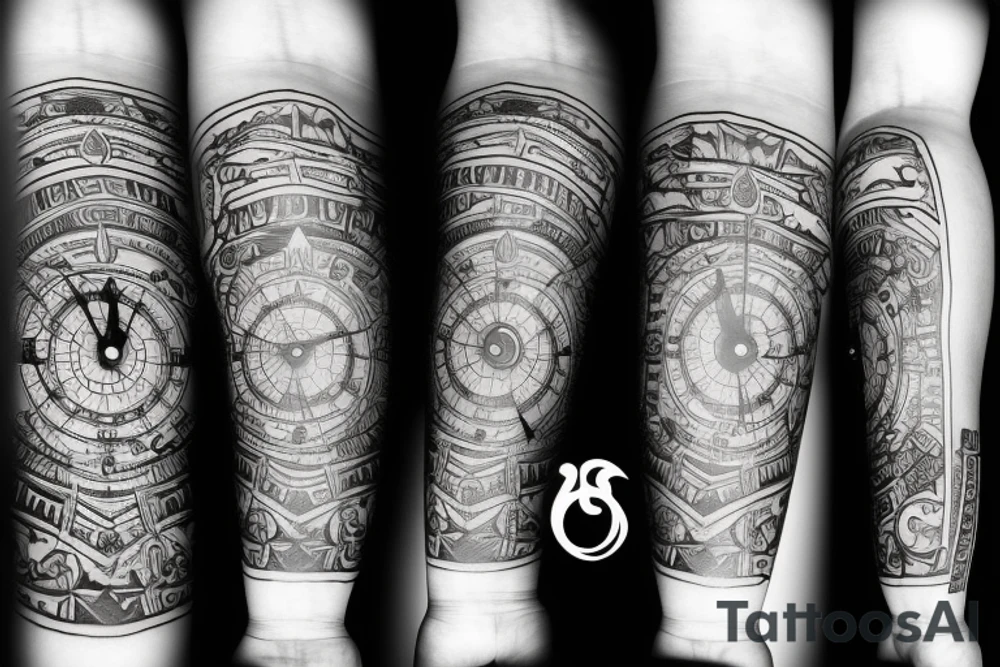 a clock in the forearm tattoo idea