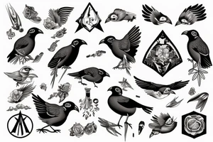 Mynah birds tattoo idea