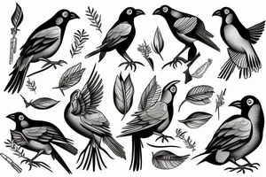 Mynah birds tattoo idea