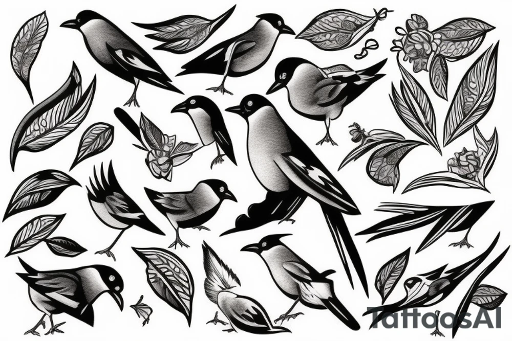 Mynah birds tattoo idea