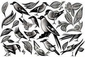 Mynah birds tattoo idea