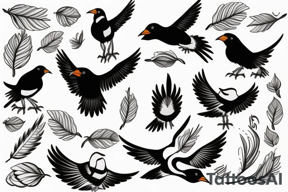 Mynah birds tattoo idea