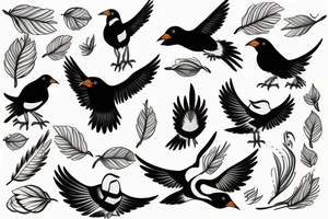 Mynah birds tattoo idea