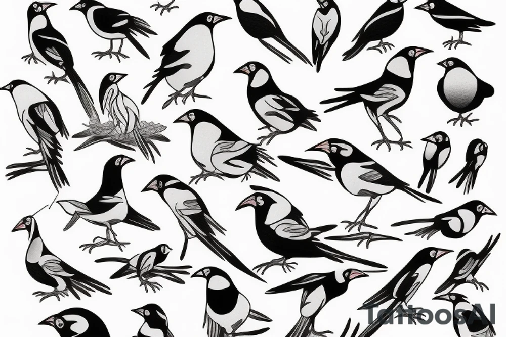 Mynah birds tattoo idea