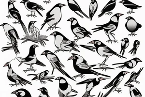 Mynah birds tattoo idea