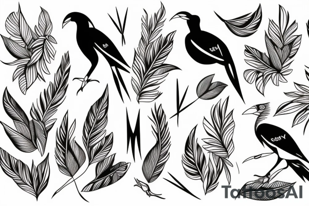 Mynah birds tattoo idea
