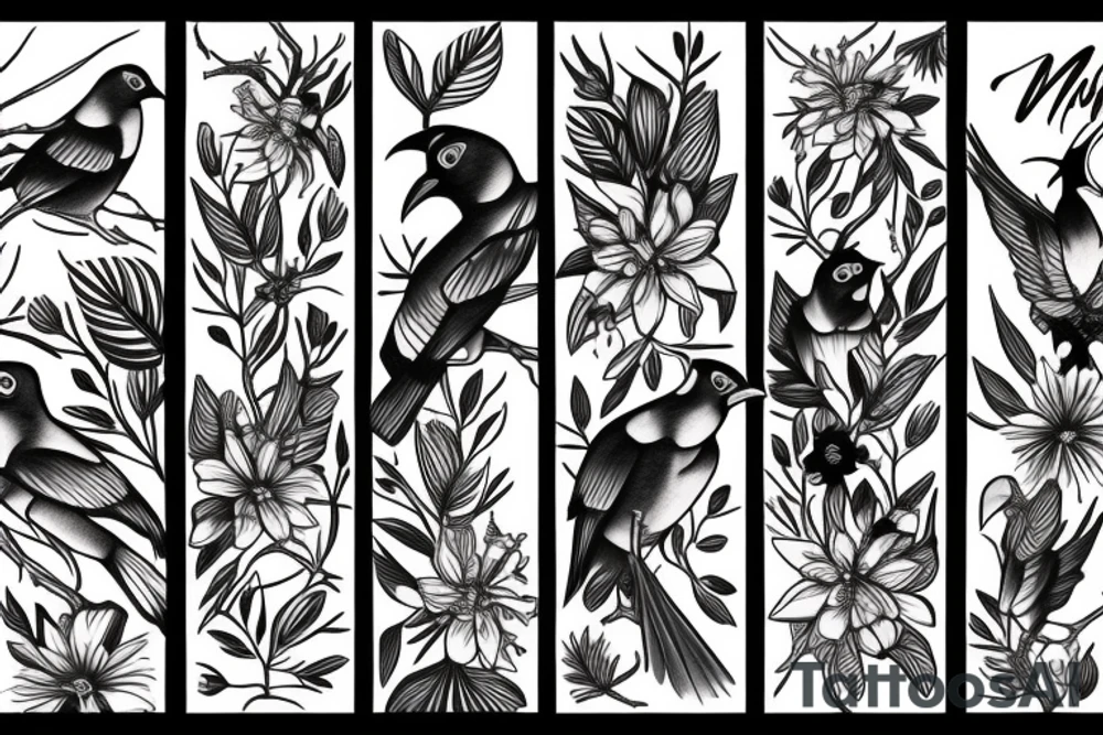 Mynah birds tattoo idea