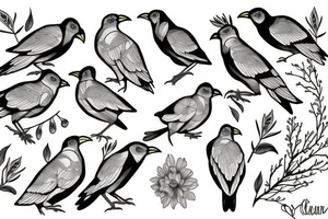 Mynah birds tattoo idea