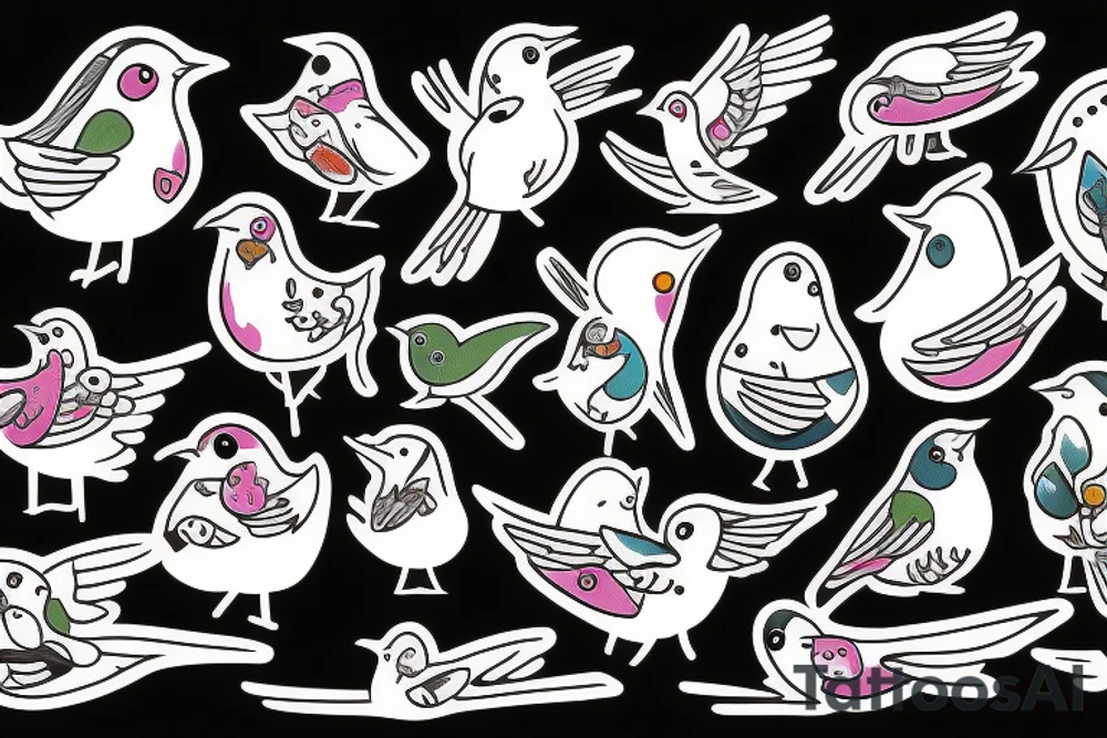 Birds representing children tattoo idea