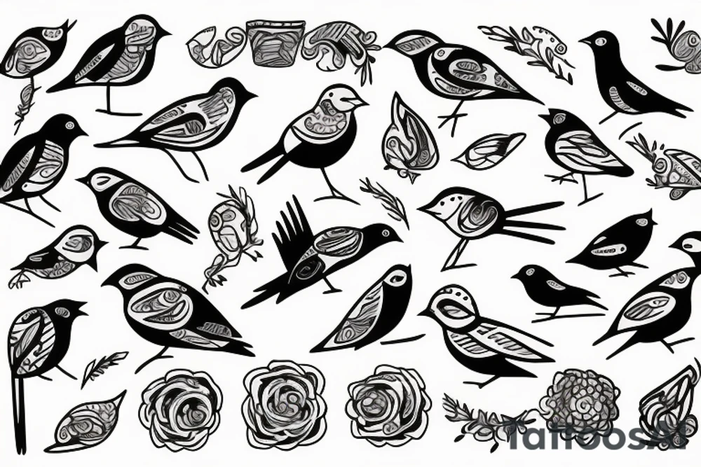 Birds representing children tattoo idea