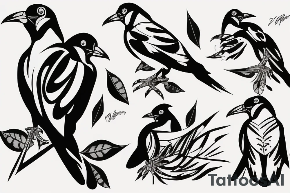 Two mynah birds on chest tattoo idea