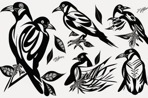 Two mynah birds on chest tattoo idea
