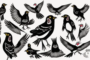 Two mynah birds on chest tattoo idea