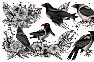 Two mynah birds on chest tattoo idea