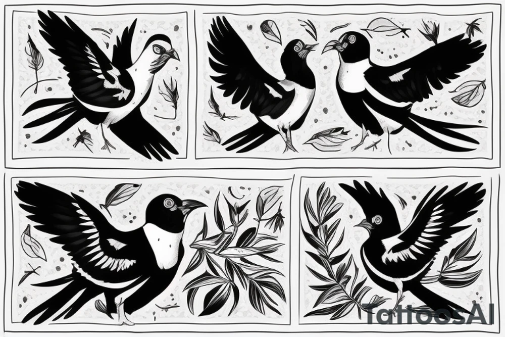 Two mynah birds on chest tattoo idea