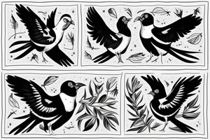 Two mynah birds on chest tattoo idea