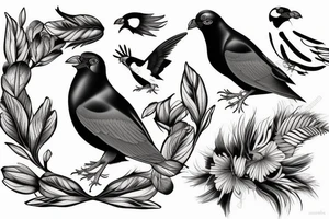 Two mynah birds on chest tattoo idea