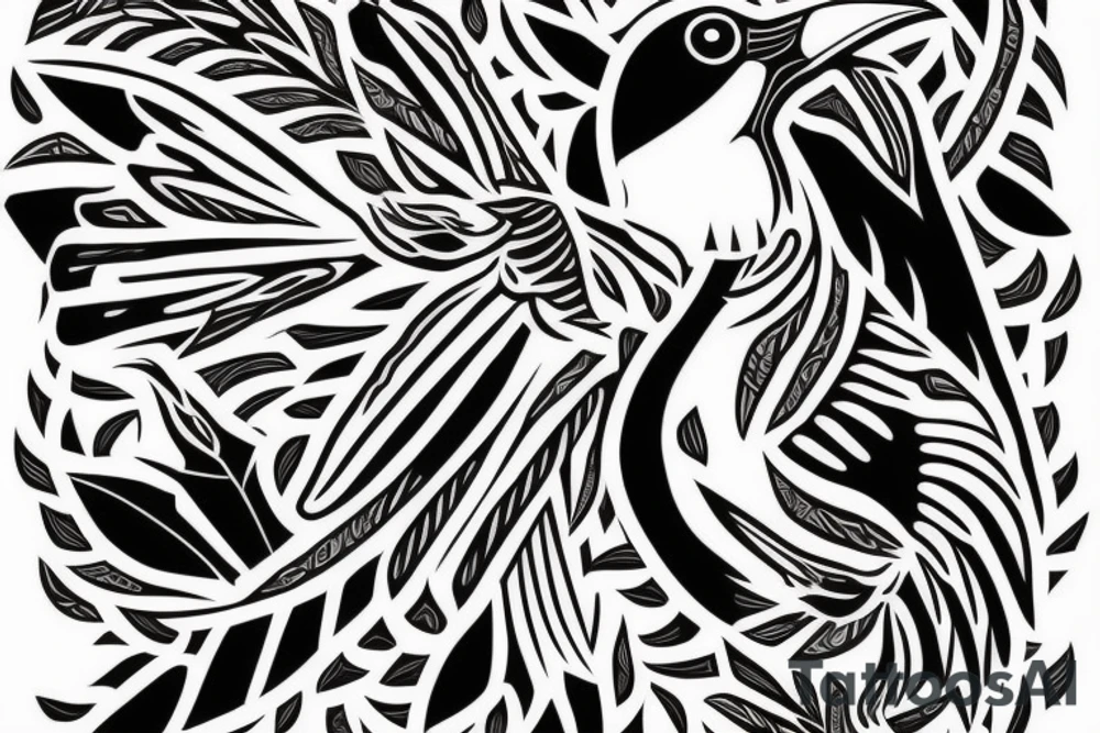 mynah bird on chest tattoo idea