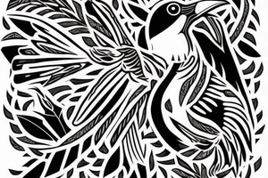 mynah bird on chest tattoo idea