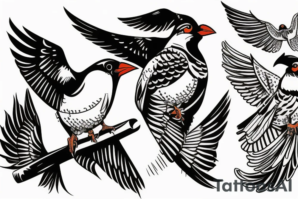mynah bird on chest tattoo idea