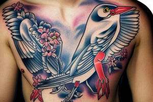 mynah bird on chest tattoo idea