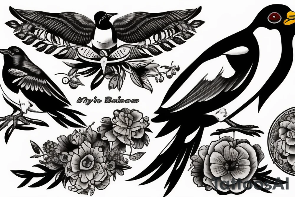 mynah bird on chest tattoo idea