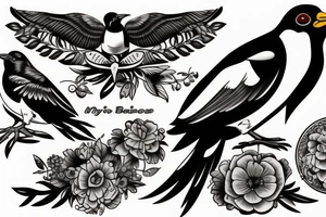 mynah bird on chest tattoo idea