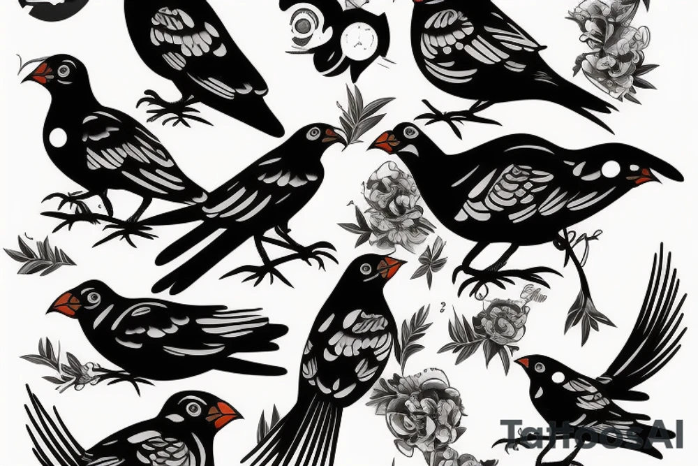 mynah bird on chest tattoo idea