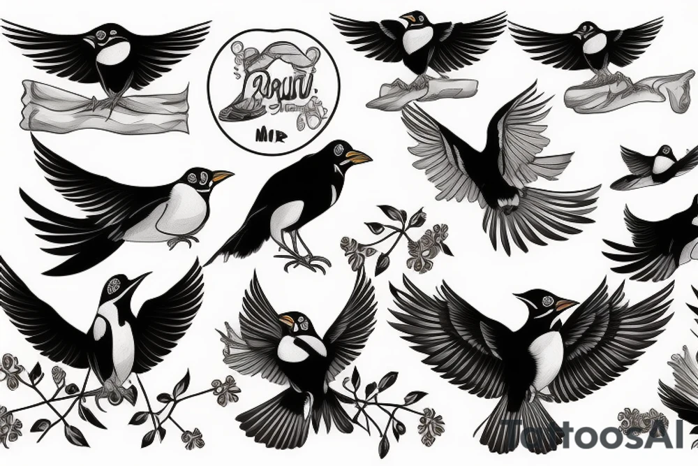 mynah bird on chest tattoo idea
