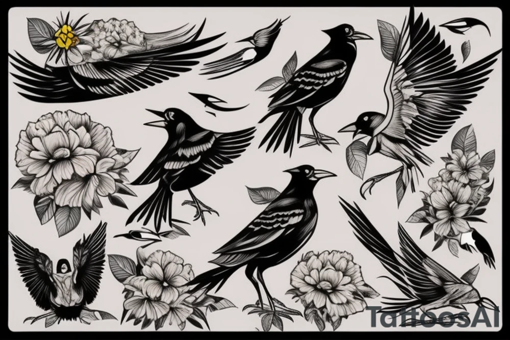 mynah bird on chest tattoo idea