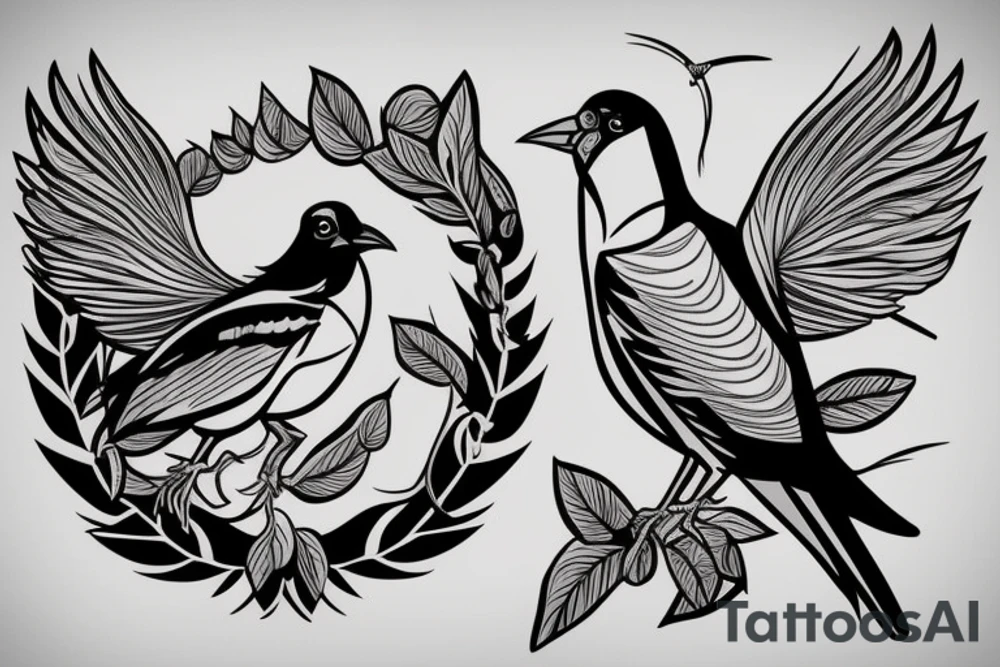 mynah bird on chest tattoo idea