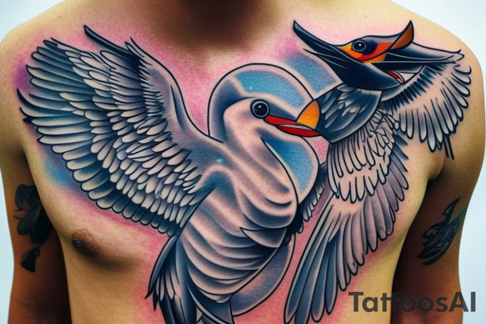 mynah bird on chest tattoo idea
