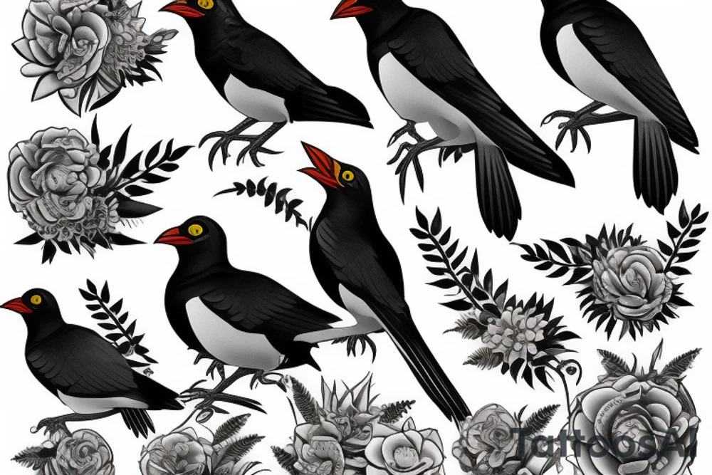 mynah bird on chest tattoo idea