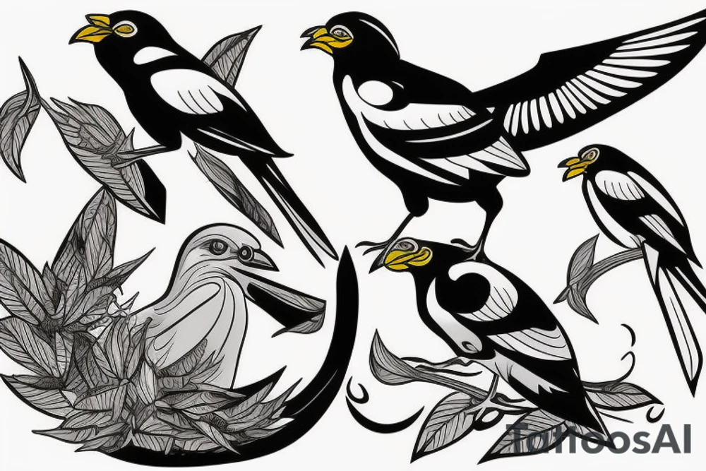 mynah bird on chest tattoo idea