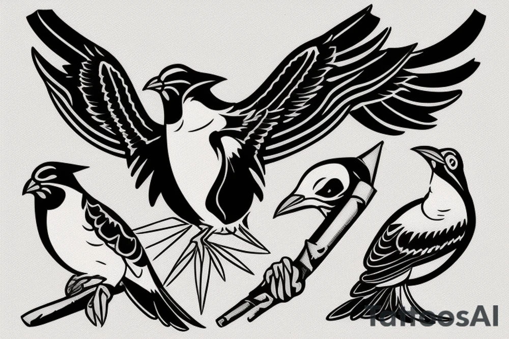 mynah bird on chest tattoo idea
