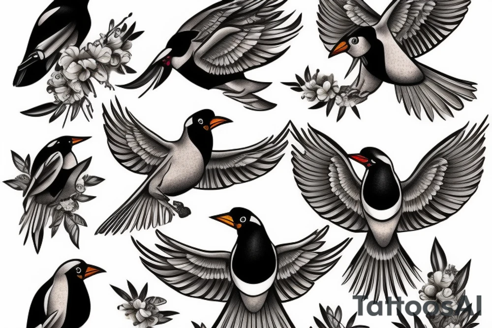 mynah bird on chest tattoo idea