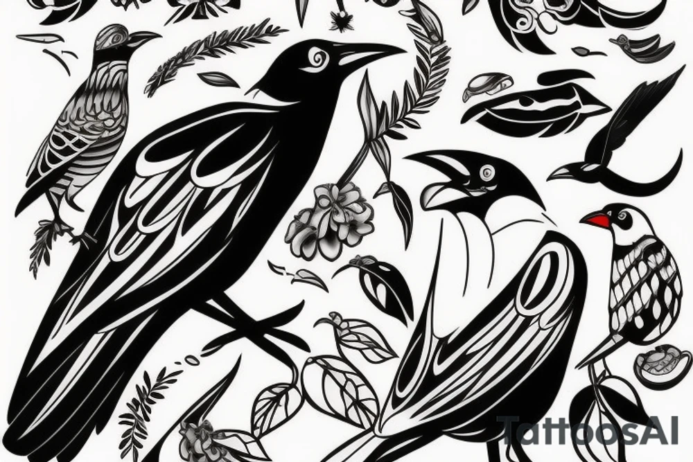 mynah bird on chest tattoo idea