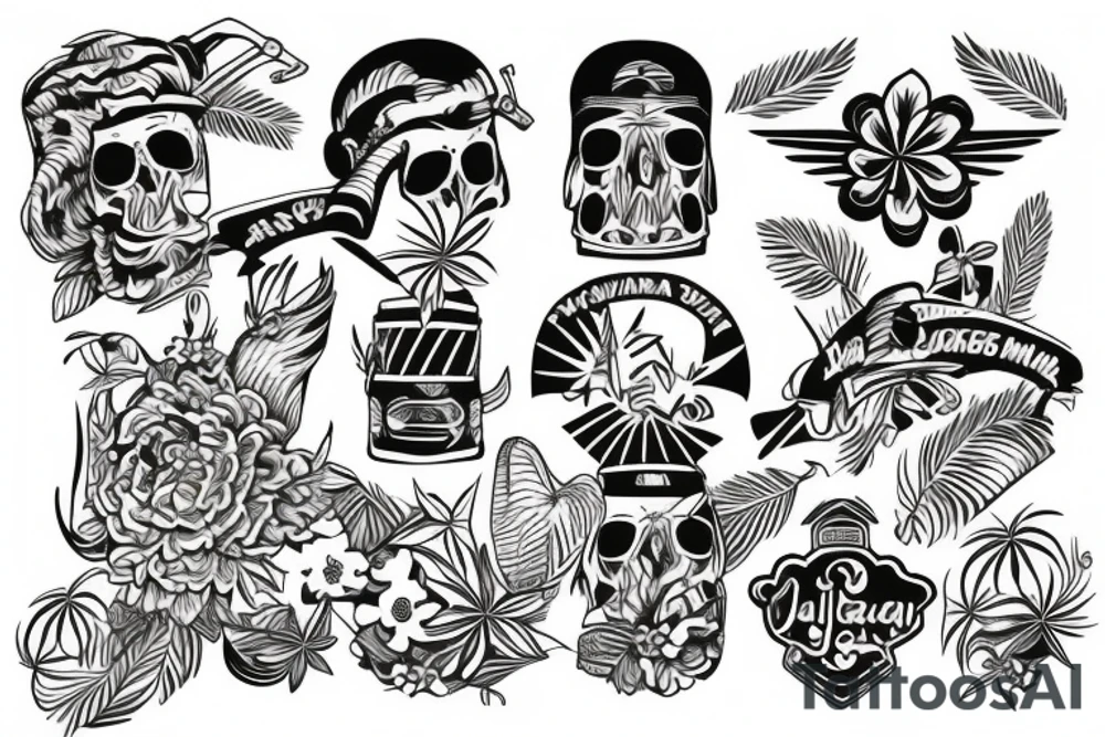 Shoulder sleeve hawaiian tattoo idea