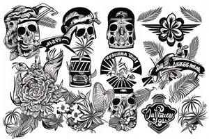 Shoulder sleeve hawaiian tattoo idea