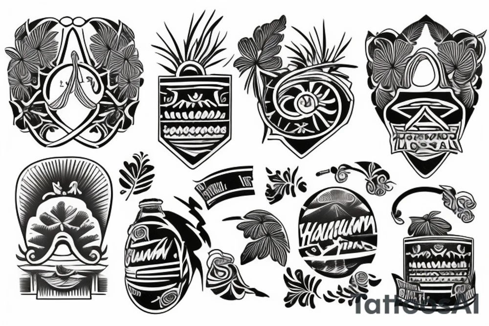 Shoulder sleeve hawaiian tattoo idea