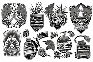 Shoulder sleeve hawaiian tattoo idea