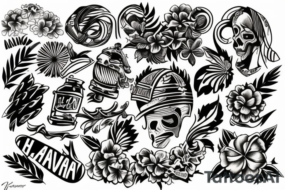 Hawaiian design on shoulder tattoo idea