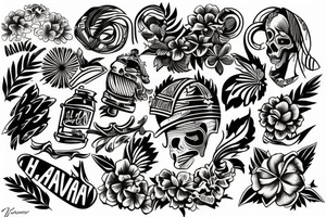 Hawaiian design on shoulder tattoo idea