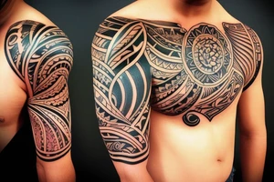 Hawaiian design on shoulder tattoo idea