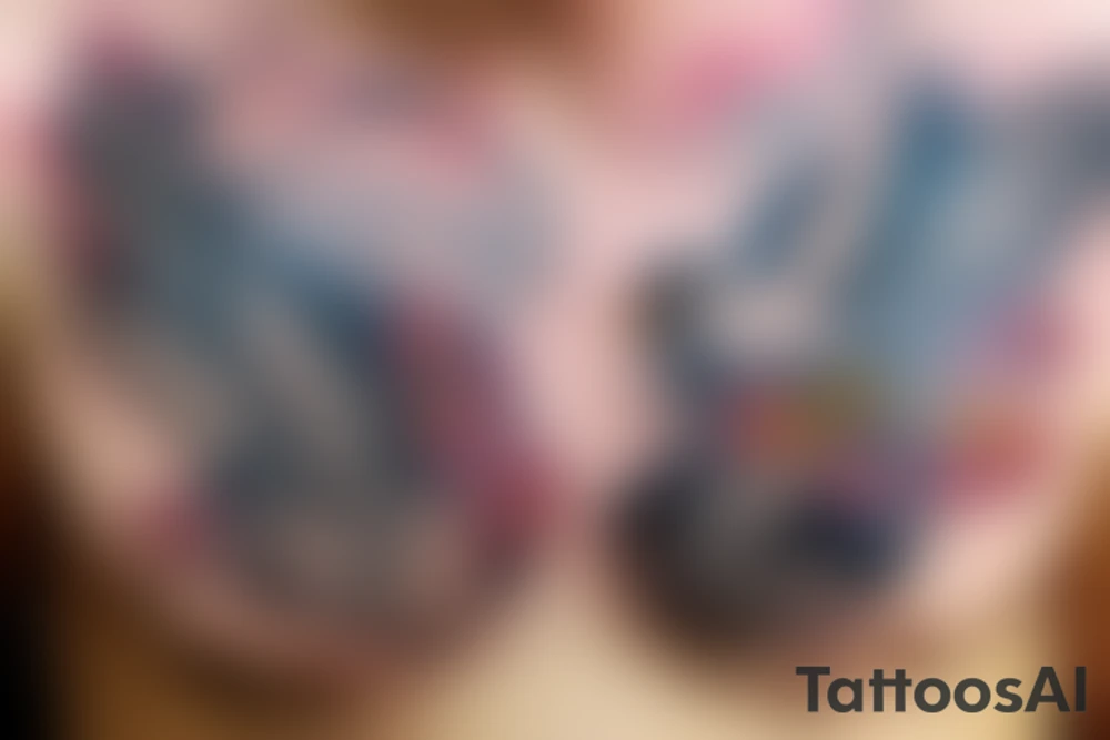 Mynah bird and flower on chest tattoo idea