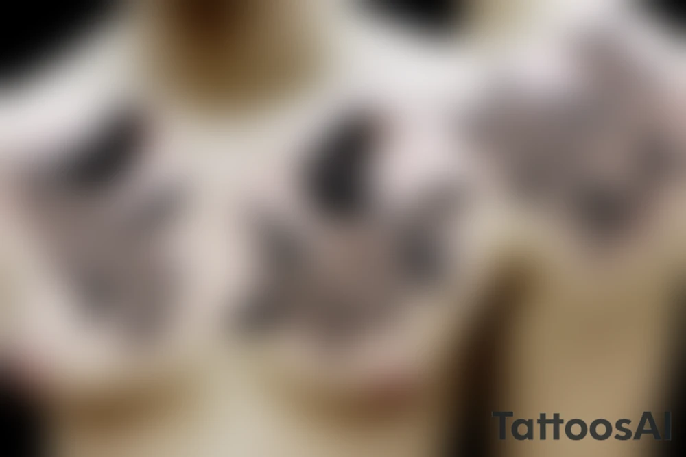 Mynah bird and flower on chest tattoo idea