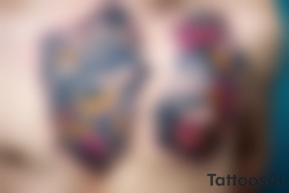 Mynah bird and flower on chest tattoo idea