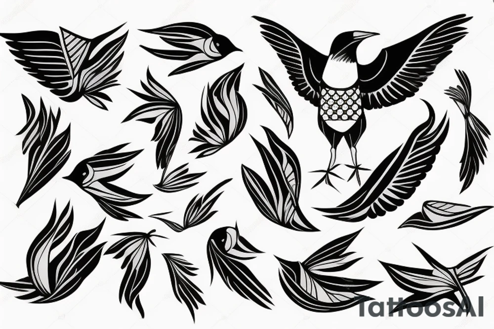 Mynah bird with angel wing tattoo idea