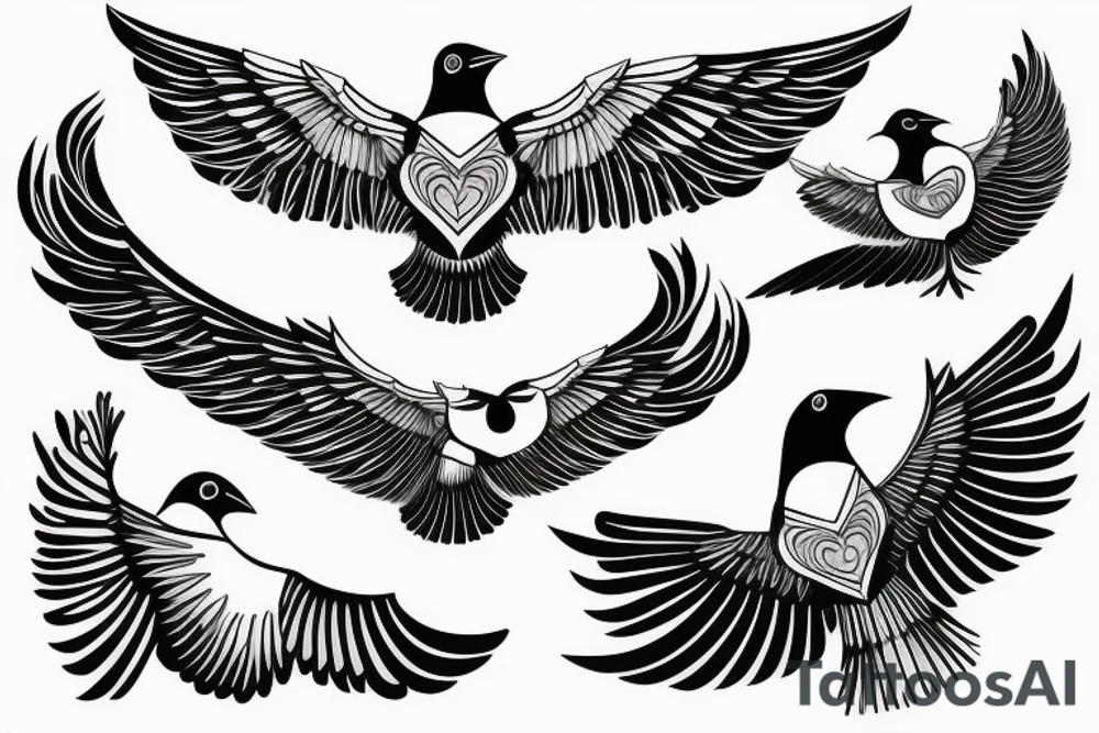 Mynah bird with angel wing tattoo idea